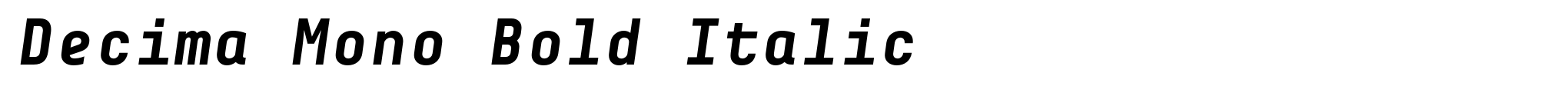 Decima Mono Bold Italic image